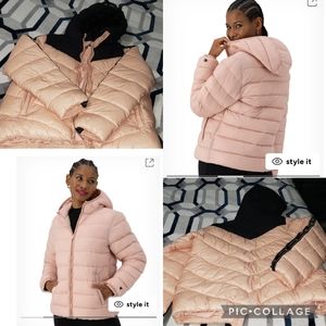 ❄Champion Woven RipStop Tech Fill Puffer Jacket Size 2X 20-22 Pink Black Winter